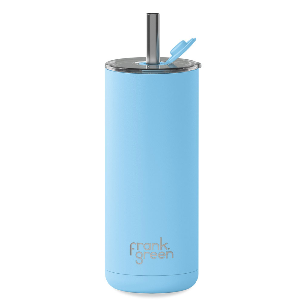 frank green 24oz Big Chill Iced Coffee Cup With Straw Sky Blue